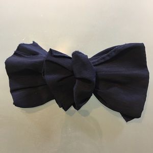 Vintage Navy Hair Bow Clip